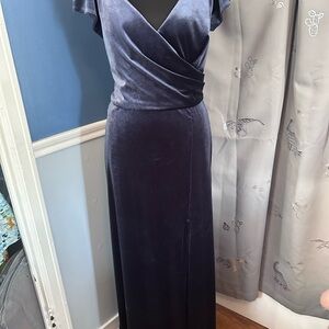After Six Midnight Blue Velvet Maxi Dress